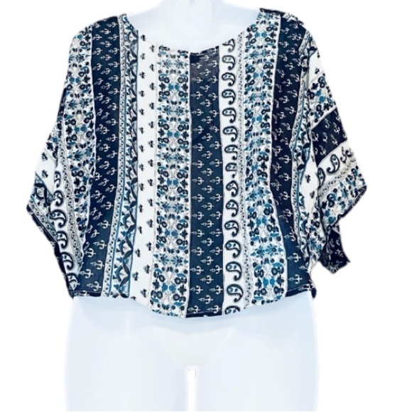 NWT Jovie Paisley Tie Front Blouse - Picture 4 of 8